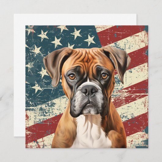 Grunge American Flag Boxer Dog (正面/裏面)