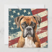 Grunge American Flag Boxer Dog (正面)