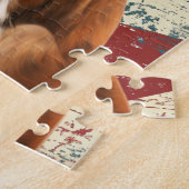 Grunge American Flag Boxer Dog ジグソーパズル (側面)