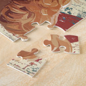 Grunge American Flag Cocker Spaniel Dog ジグソーパズル (側面)