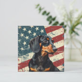 Grunge American Flag Dachshund Dog (スタンド正面)