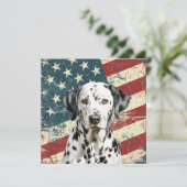Grunge American Flag Dalmatian Flat Card (スタンド正面)