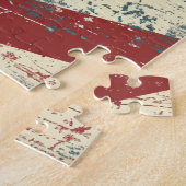 Grunge American Flag Doberman Pinscher Dog ジグソーパズル (側面)