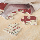 Grunge American Flag Fawn Tan French Bulldog ジグソーパズル (側面)