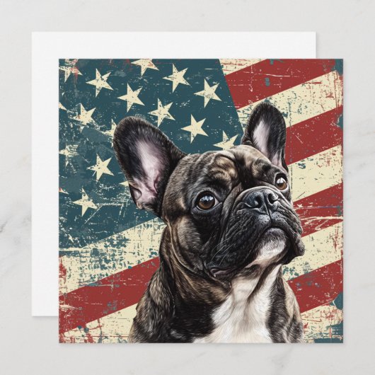 Grunge American Flag French Bulldog (正面/裏面)