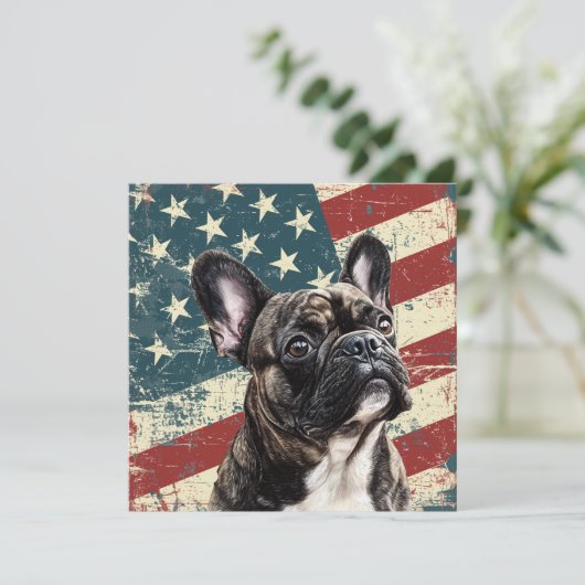 Grunge American Flag French Bulldog (スタンド正面)