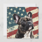 Grunge American Flag French Bulldog (正面)