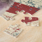 Grunge American Flag Golden Retriever Dog ジグソーパズル (側面)