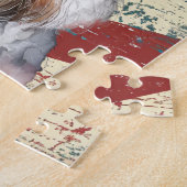 Grunge American Flag Miniature Schnauzer Dog ジグソーパズル (側面)