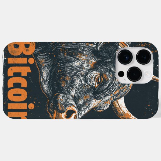 Grunge Bitcoin Bull Blockchain design Case-Mate iPhoneケース (裏面 (横))