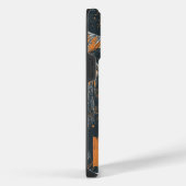 Grunge Bitcoin Bull Blockchain design iPhoneケース (右側面)