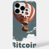 Grunge Bitcoin hot air balloon Blockchain design Case-Mate iPhoneケース (裏面)