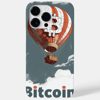 Grunge Bitcoin hot air balloon Blockchain design Case-Mate iPhone 14 Pro Maxケース