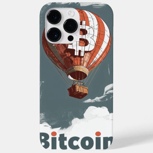 Grunge Bitcoin hot air balloon Blockchain design Case-Mate iPhoneケース (裏面)