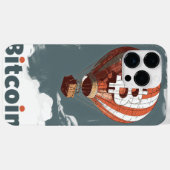 Grunge Bitcoin hot air balloon Blockchain design Case-Mate iPhoneケース (裏面 (横))