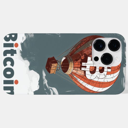Grunge Bitcoin hot air balloon Blockchain design Case-Mate iPhoneケース (裏面 (横))