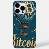 Grunge Bitcoin hot air balloon Blockchain design Case-Mate iPhoneケース (裏面)