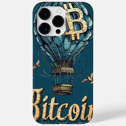 Grunge Bitcoin hot air balloon Blockchain design Case-Mate iPhoneケース (裏面)