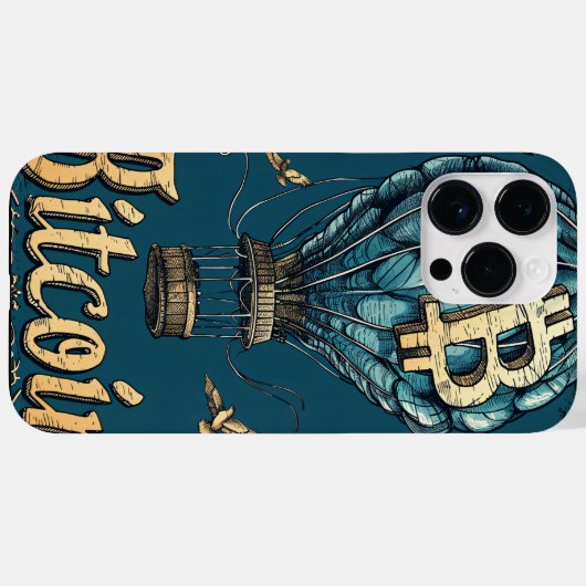 Grunge Bitcoin hot air balloon Blockchain design Case-Mate iPhoneケース (裏面 (横))