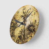 Grunge California Palm Trees Round Wall Clock ラウンド壁時計 (傾斜)