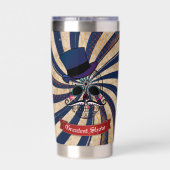 Grunge Circus Sugar Skull Ringmaster Custom Text 保温保冷タンブラー (背面)