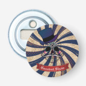 Grunge Circus Sugar Skull Ringmaster Custom Text 栓抜き (正面)