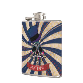 Grunge Circus Sugar Skull Ringmaster Personalised フラスク (左)