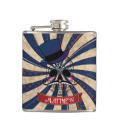 Grunge Circus Sugar Skull Ringmaster Personalised フラスク (正面)
