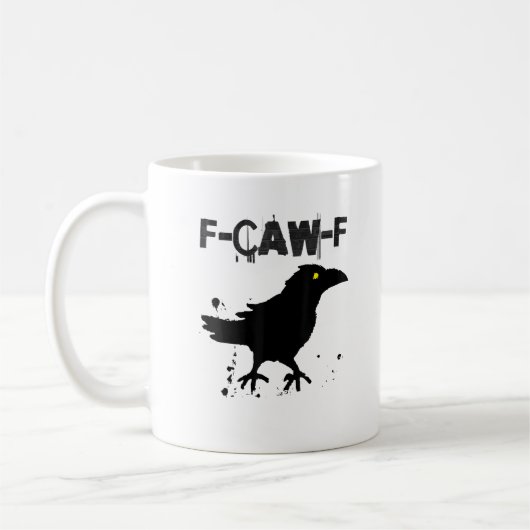Grunge Coffee F Caw F Crow Humor Creative Style コーヒーマグカップ (左)