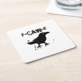 Grunge Coffee F Caw F Crow Humor Creative Style スクエアペーパーコースター (アングル)