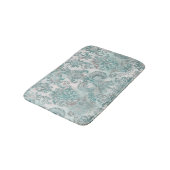 Grunge Damask Aqua Mint Blue Blush Pink バスマット (アングル)