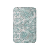 Grunge Damask Aqua Mint Blue Blush Pink バスマット (正面縦)