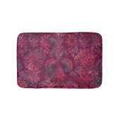 Grunge Damask Burgundy Red Emerald Vermilion バスマット (正面)