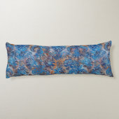 Grunge Damask Cobalt Blue Rust Orange ボディピロー (裏面)