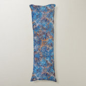 Grunge Damask Cobalt Blue Rust Orange ボディピロー (正面縦)