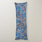 Grunge Damask Cobalt Blue Rust Orange ボディピロー (裏面 (縦))