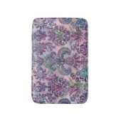 Grunge Damask Pink Purple Charteuse Turquoise バスマット (正面縦)