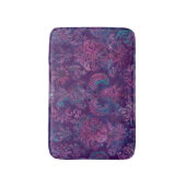Grunge Damask Purple Violet Hot Pink Turquoise バスマット (正面縦)