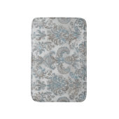 Grunge Damask Taupe Sky Blue Cream Grey バスマット (正面縦)
