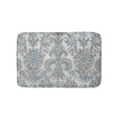 Grunge Damask Taupe Sky Blue Cream Grey バスマット (正面)