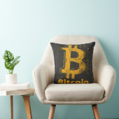 Grunge decorative Bitcoin logo blockchain Design クッション (椅子)