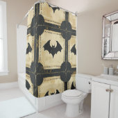 Grunge Denim Halloween Patchwork with Bats (2) シャワーカーテン (インサイチュ)