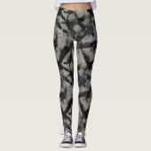 Grunge Distressed Black Streetwear Pattern レギンス (正面)