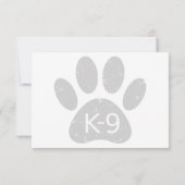Grunge Distressed Dog Paw K-9 Just a Note ノートカード (裏面)
