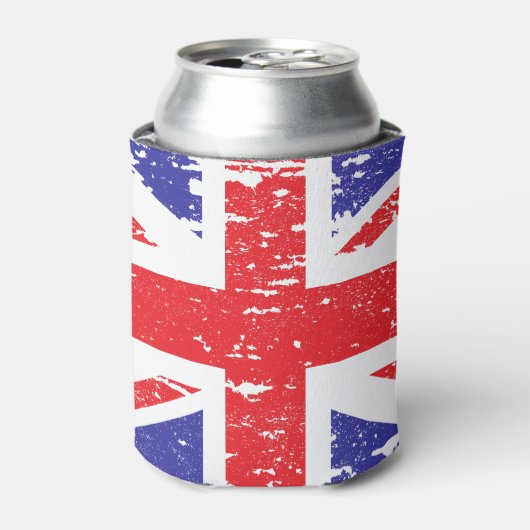 Grunge Distressed UK United Kingdom Flag 缶クーラー (缶正面)