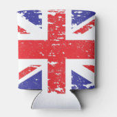 Grunge Distressed UK United Kingdom Flag 缶クーラー (裏面)