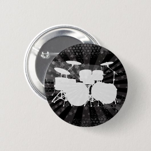 Grunge Drums Black Burst 缶バッジ (正面&裏面)