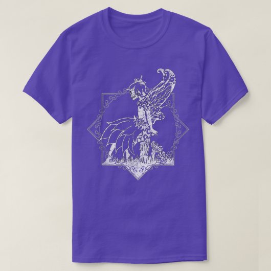 Grunge Fairycore Goth Fairy Skeleton on Mushroom Tシャツ (デザイン正面)