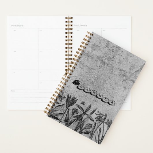 Grunge Floral Planner Journal プランナー手帳 (ディスプレー)