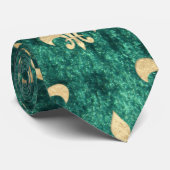 Grunge Green Velvet Fleur De Lis Mardi Gras ネクタイ (ロール)